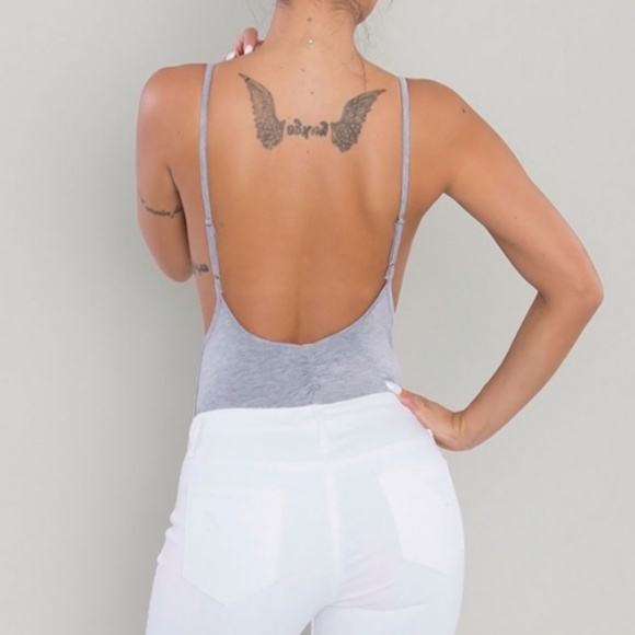 🔥Zip-Up Cami Bodysuit - Heather Gray - Picture 4 of 4